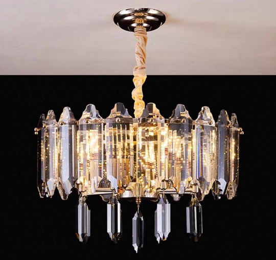 Люстра подвесная, золото, хрусталь, KISS 80*30 металл, E14.