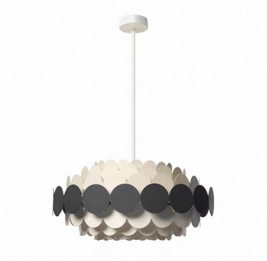 Люстра подвесная, черный, белый, ПММА, ADNAN 50*80, металл, Е14