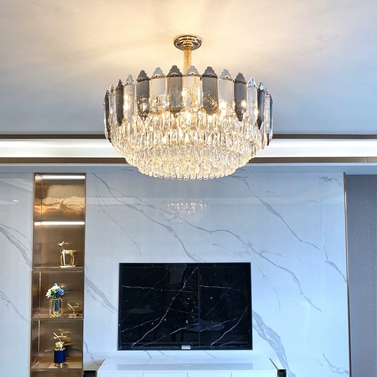 Люстра подвесная BERKE 100*35 дымчатый, стекло, металл, Е14.