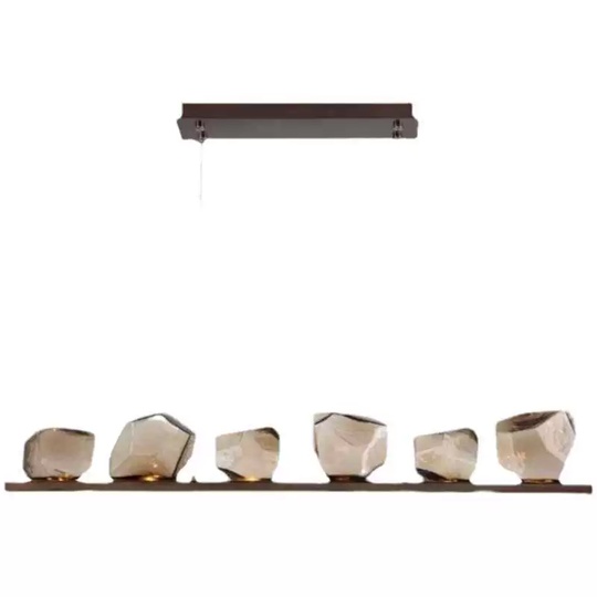 Люстра подвесная, красная бронза, стекло, AHARON 130*25, металл, LED