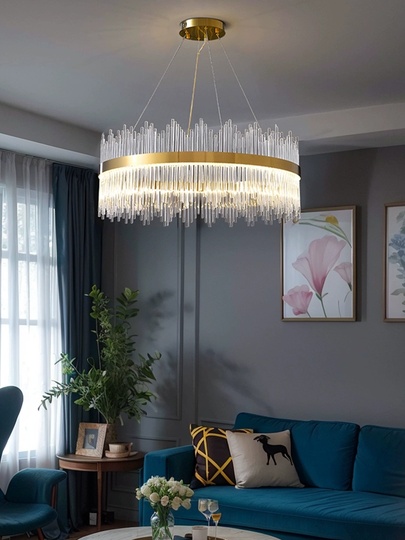 Люстра подвесная, медная, стекло, DICLE 115*26, металл, LED.