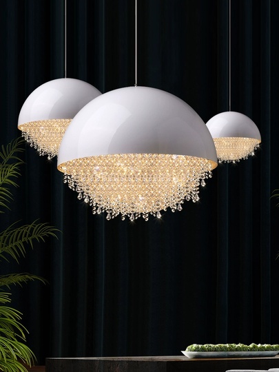 Люстра подвесная, серебро, белый, кристалл, SALENA 80*90 металл, LED.