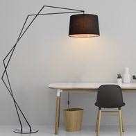 Торшер, черный, Crono 190*170, светодиодный, E27, металл, ткань