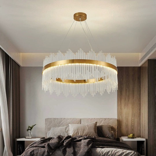 Люстра подвесная, медная, стекло, DICLE 115*26, металл, LED.