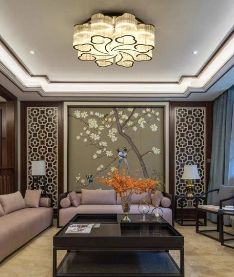 Люстра подвесная, хром, ПММА, KASIA 50*24, металл, E14.