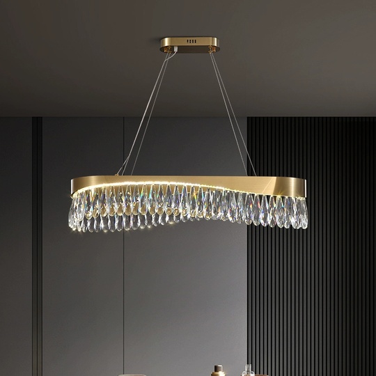 Люстра подвесная, медь, кристалл, GUNEY 80*25, металл, LED.