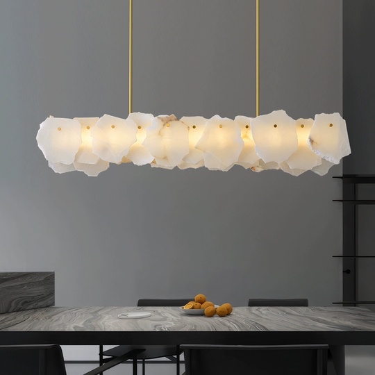 Светильник подвесной медный Elutron, медь, мрамор, 120*26 см, LED