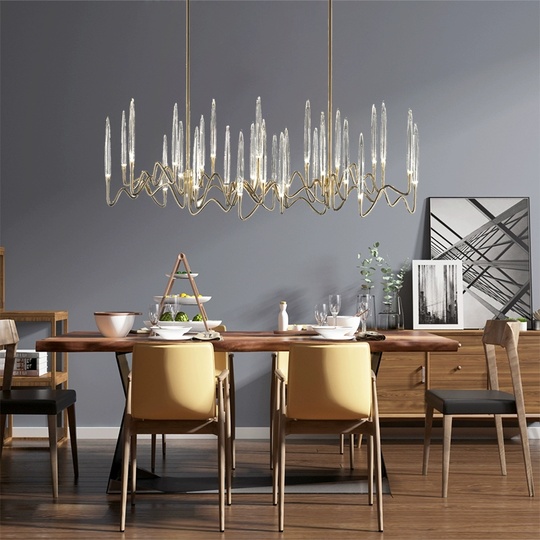 Светильник подвесной медый Elentrix, металл, трос 100 см, 140*45 см, G4