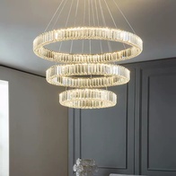 Люстра подвесная CALISKAN 80*150 золотой, хрусталь, металл, LED.