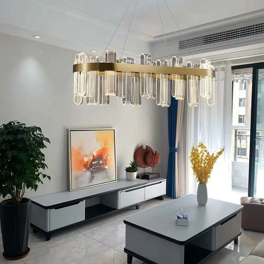 Светильник подвесной медный Exivra, металл, трос 120 см, 80*30 см, LED