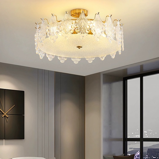 Люстра подвесная, медный, стекло, ANEMONE 50*20, металл, E14.