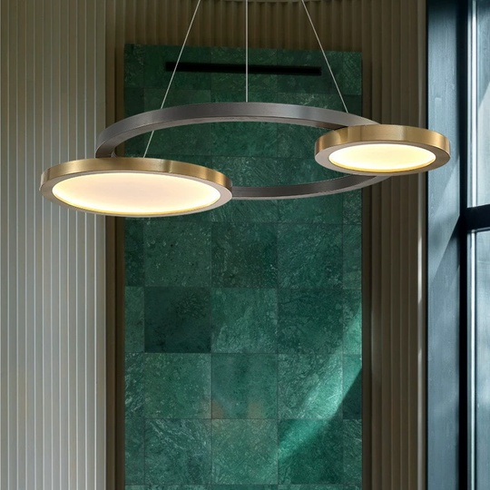 Люстра подвесная, черный, ПММА, BAHA 96*65, металл, LED