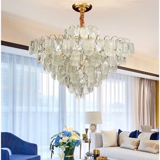 Люстра подвесная, золото, хрусталь, THOMAS 80*57 металл, E14.