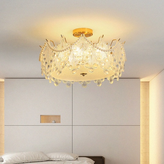 Люстра подвесная, медный, стекло, MARTHA 50*22, металл, E14.