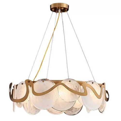 Люстра подвесная, медный, стекло, FREEDOM 80*25, металл, E14.