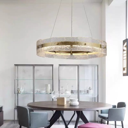 Светильник подвесной бронзовый Aelvaric, металл, стекло, трос 150 см, 80*13 см, LED