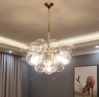 Люстра подвесная, белый, стекло, ABEY 55*65, металл, Е27