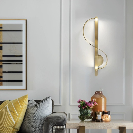 Настенный светильник UMA, Бра, медный цвет 23*52, металл, LED.