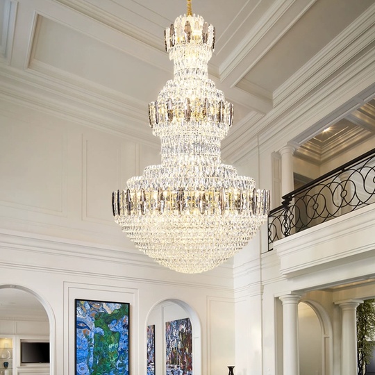 Люстра подвесная, золото, кристалл, PATTION 150*230 металл, E14.