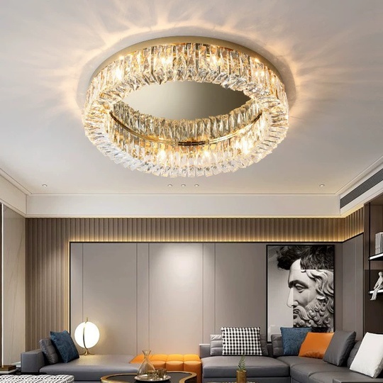 Потолочный светильник, золото, кристалл, ABIGAIL 100*15 металл, E14.