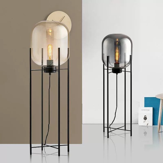 Торшер черный Elevora, 45*140 см, LED, Е27, металл, 5 Вт