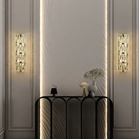 Настенный светильник, БРА AYDIN 15*48, золото, металл, стекло, Е14.