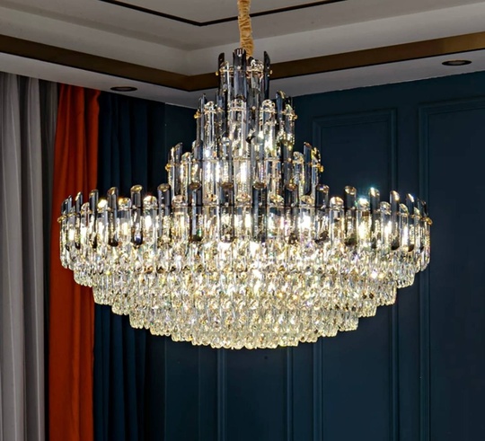 Люстра подвесная ERIS 60*52 золото, кристалл, металл, Е14.