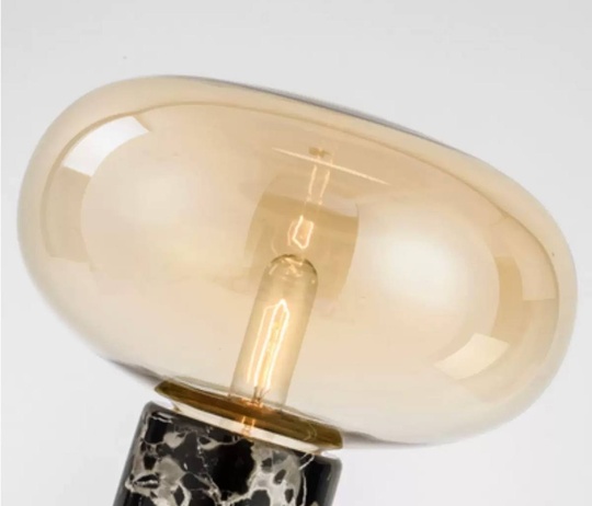 Настольная лампа ODA 32*38, коньяк, камень