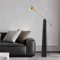 Торшер черный Aurexis, 85*175 см, LED, Е27, кожа и металл, 14 Вт