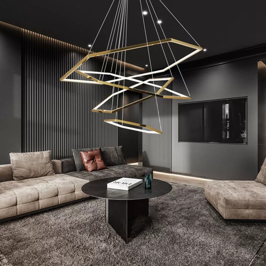 Люстра подвесная, медь, ПММА, BARNEY 60*80*100*120 металл, LED.