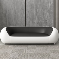 Диван белый с черным Reposo, нераскладной, 210х102х66 см