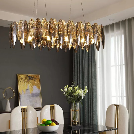 Подвесной светильник ADAK 80*18, золотой, стекло, металл,  Е14.