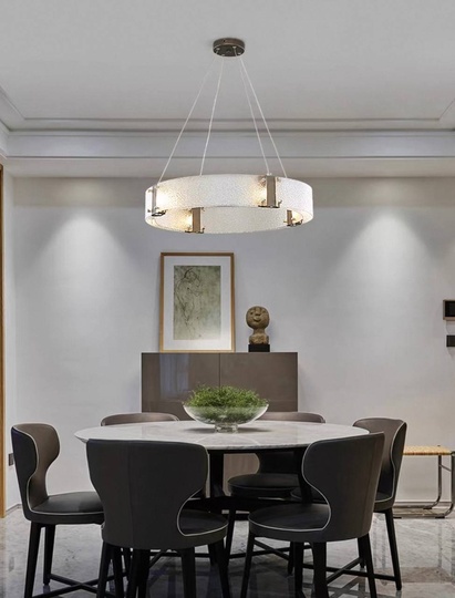 Люстра подвесная, черный, стекло, CHAIM BLACK 80*10, металл, LED