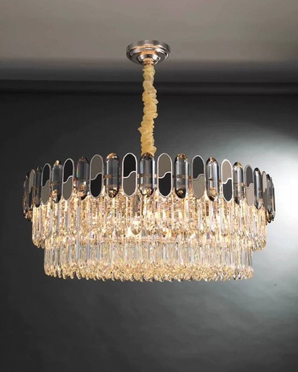 Люстра подвесная, дымчатый, медный, стекло, AYHAN 80*35, металл, E14.