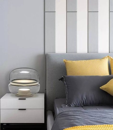 Настольная лампа ALFIE 32*30, дымчатый пепел, смола, GU5.3.