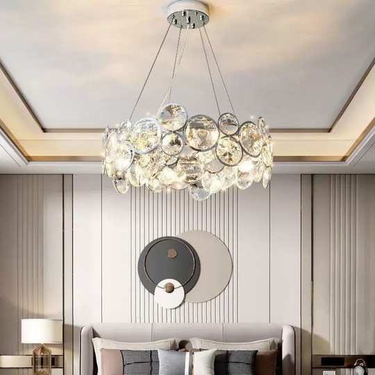 Люстра серебряная Evrynt, металл, 56*20 см, светодиодная, E14