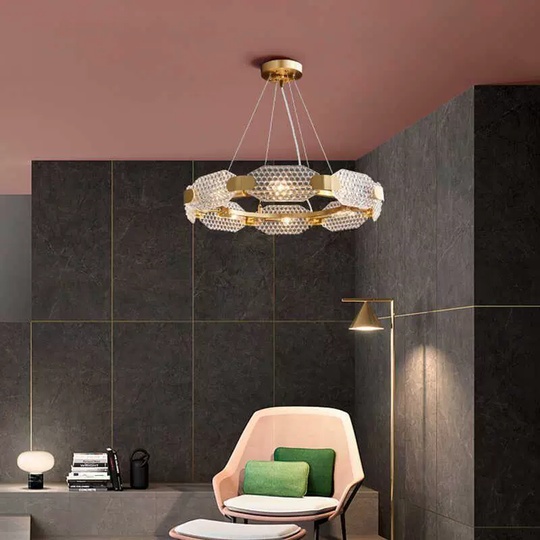 Светильник подвесной бронза Airquix, металл, стекло, трос 100 см, 65*15 см, G9