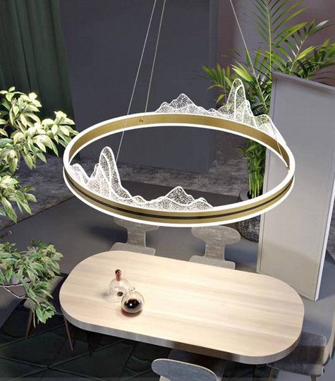 Люстра подвесная, медь, ПММА, CHAD 100*20, металл, LED