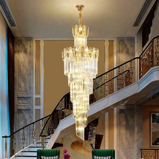 Люстра подвесная, золото, кристалл, PEACH 80*300 металл, E14.