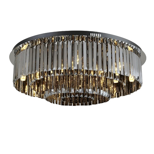 Потолочный светильник, хром, дымчатый, хрусталь, BITSY 120*26 металл, LED.