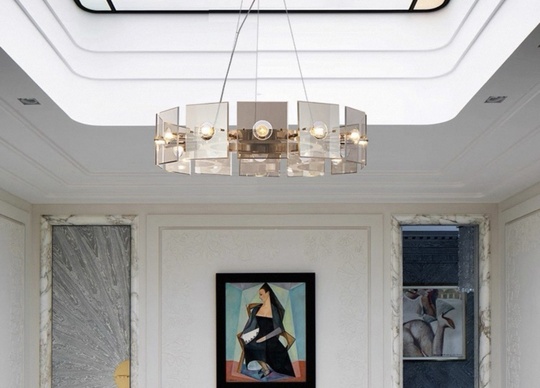 Светильник подвесной бронзовый Orynthia, металл, стекло, трос 100 см, 80*18 см, Е14