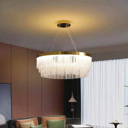 Люстра подвесная, медный, ПММА, IVOR 40*23 металл, LED.