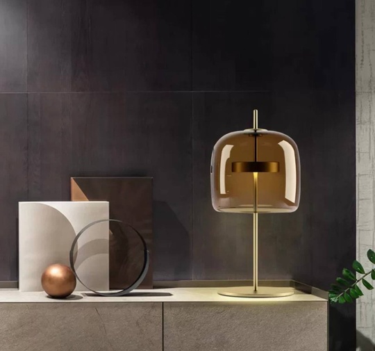 Настольная лампа NOTE 24*56, капучино, металл, стекло.