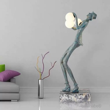 Торшер сине-зеленый Hatted, 60*40*175 см, LED, Е27*3, смола, стекловолокно, 24 Вт