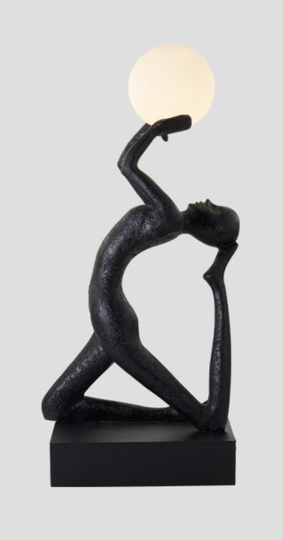 Напольный светильник черный. Торшер девушка 1 плафон NIM Foot 165 см., E27, 10 Вт