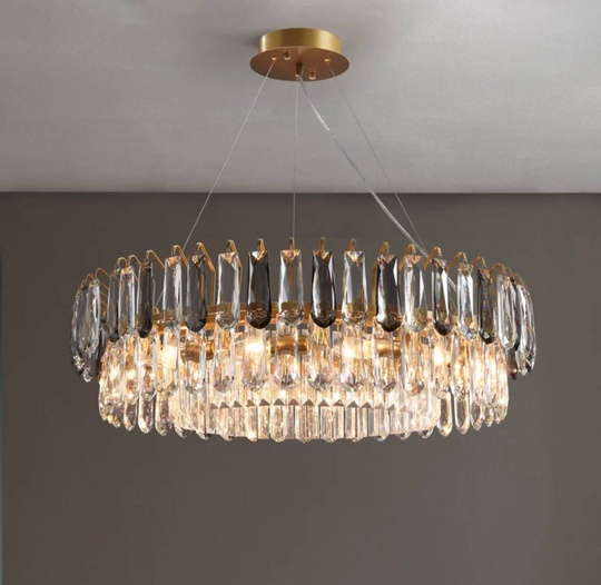 Люстра подвесная ARZU 100*22 золото, кристалл, металл, Е14.