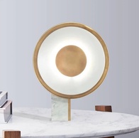 Настольная лампа BETO 32*43, мрамор, акрил, белый, античная бронза