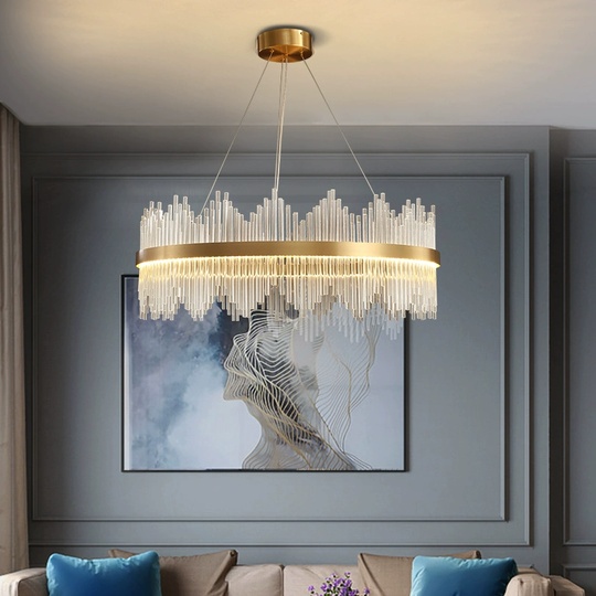 Люстра подвесная, медная, стекло, DICLE 50*26, металл, LED.