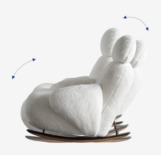 Кресло-качалка Белое. Bean, 98х90х89 см