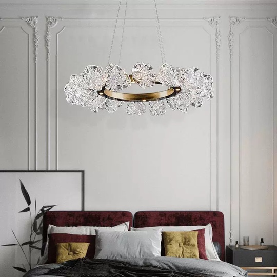 Люстра подвесная медная OKideo, металл, трос 100 см, 60*80 см, LED